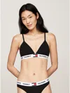 Tommy Hilfiger Flag Logo Triangle Bra In Black