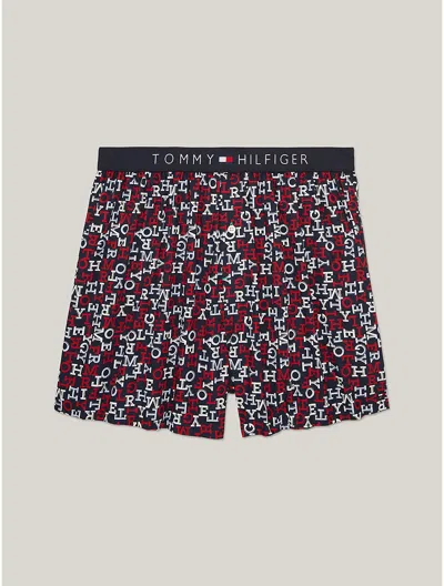 Tommy Hilfiger Flag Logo Woven Boxer In Lead