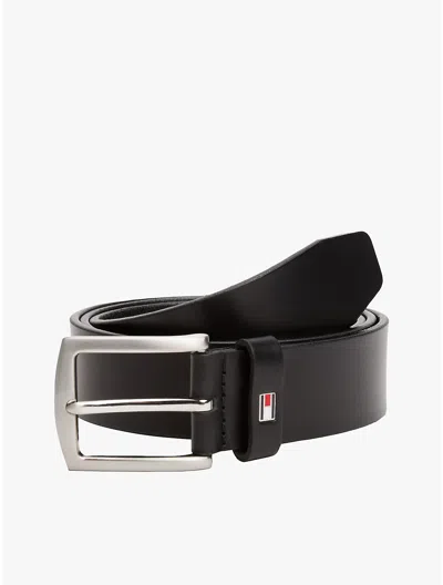 Tommy Hilfiger Leather Flag Belt In Midnight