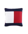 Tommy Hilfiger Th Flag Seersucker Decorative Pillow In Blue,red,white