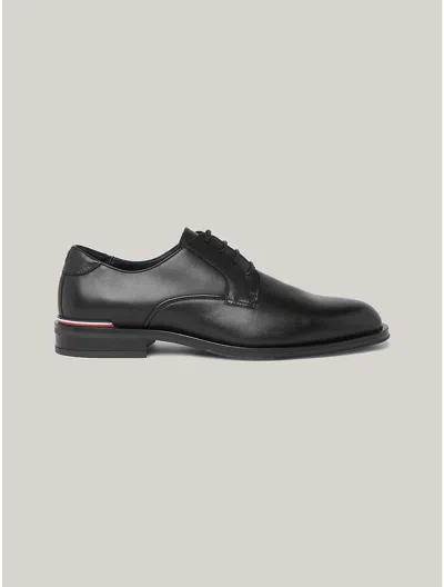 Tommy Hilfiger Flag Stripe Leather Shoe In Black