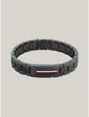 Tommy Hilfiger Flag Stripe Stainless Steel Bracelet In Black