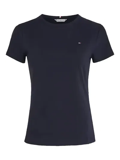 Tommy Hilfiger T-shirt With Round Neck And Short Sleeves In Black