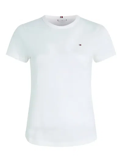 Tommy Hilfiger Crew-neck Logo-detail T-shirt In White
