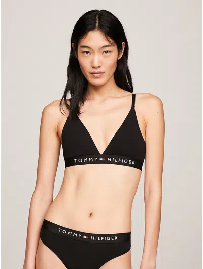 Tommy Hilfiger Flag Triangle Bralette In Black