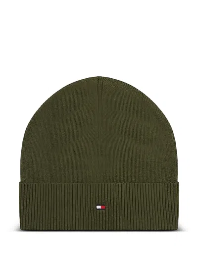Tommy Hilfiger Beanie Mit Flaggendetail In Green