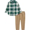 Tommy Hilfiger Flannel Button-up Shirt & Pants Set In Multi