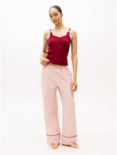 Tommy Hilfiger Flannel Herringbone Sleep Pant In Pink