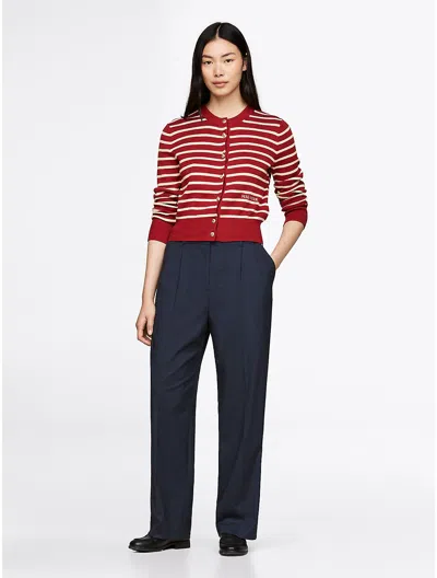 Tommy Hilfiger Flannel Relaxed Straight In Navy Heather