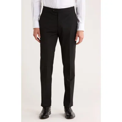 Tommy Hilfiger Flat Front Tuxedo Pants In Black