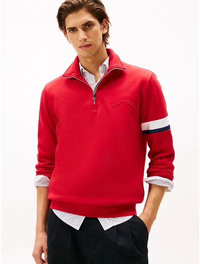 Tommy Hilfiger Flex Fleece Quarter In Red
