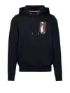 Tommy Hilfiger Flex Hooded Sweatshirt With H Logo In Black