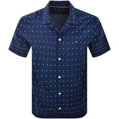 Tommy Hilfiger Flex Poplin Bandana Shirt Navy In Blue