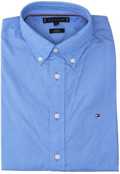 Tommy Hilfiger Flex Poplin Fake Solid Rf Shirt In Blue
