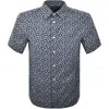 Tommy Hilfiger Flex Poplin Palm Print Shirt Navy