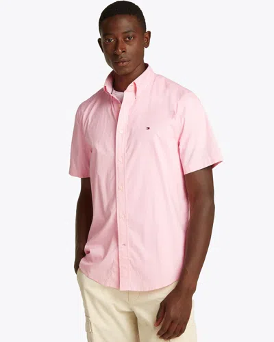 Tommy Hilfiger Flex Poplin Solid Short Sleeve Mens Shirt
