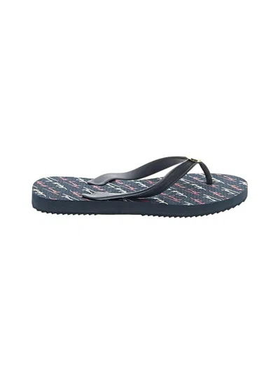 Pre-owned Tommy Hilfiger Flip Flops In Blue