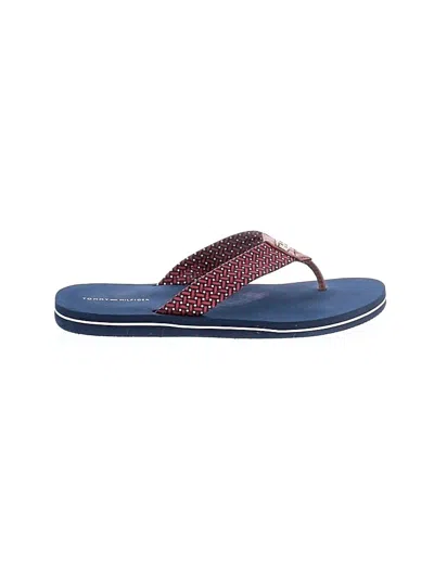 Pre-owned Tommy Hilfiger Flip Flops In Blue