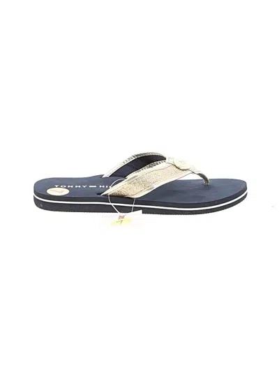 Pre-owned Tommy Hilfiger Flip Flops In Gold