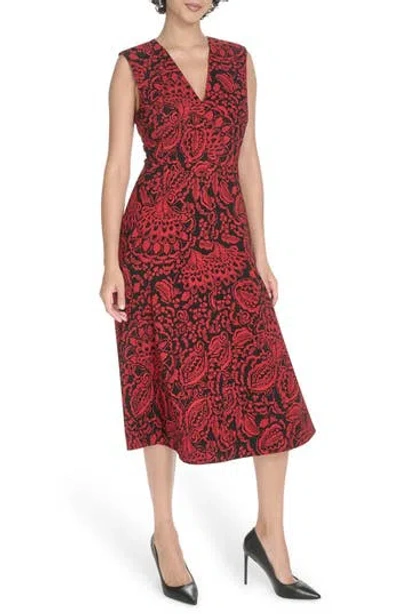 Tommy Hilfiger Floral Chiffon Midi Dress In Multi