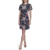 Tommy Hilfiger Floral Flutter Sleeve Jersey Shift Dress