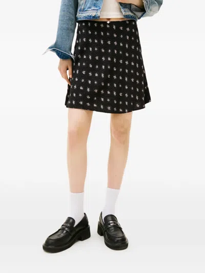 Tommy Hilfiger Floral Mini Skirt In Black