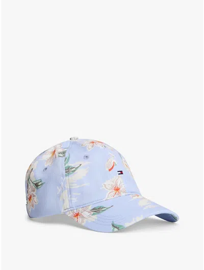 Tommy Hilfiger Floral Print Baseball Cap In Blue