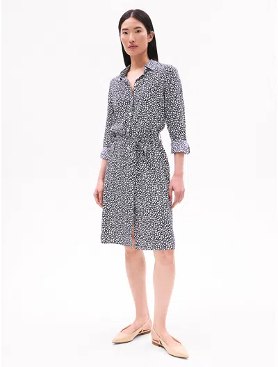 Tommy Hilfiger Floral Print Shirtdress In Navy Multi