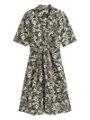 Tommy Hilfiger Floral Print Tie Midi Dress In Multi