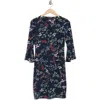 Tommy Hilfiger Floral Spray Bell Sleeve Jersey Shift Minidress In Skycp/bloo