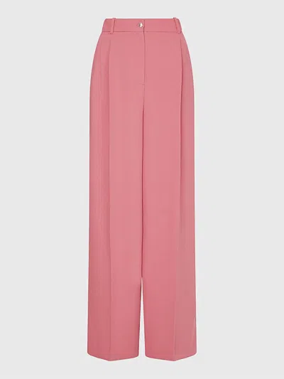 Tommy Hilfiger Fluid Twill Wide Pants In Rosa