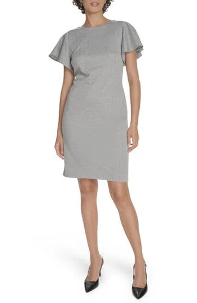 Tommy Hilfiger Flutter Sleeve Herringbone Sheath Dress