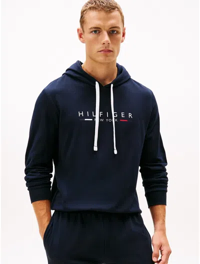 Tommy Hilfiger French Terry Lounge Hoodie In Blue