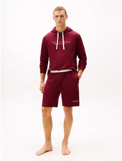 Tommy Hilfiger French Terry Lounge Short In Burgundy