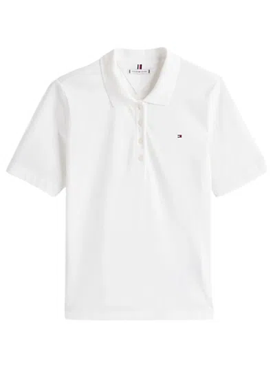 Tommy Hilfiger Front Button Pocket Short Sleeve Top For Women In White