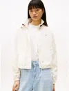 Tommy Hilfiger Funnel Neck Windbreaker In Ancient White