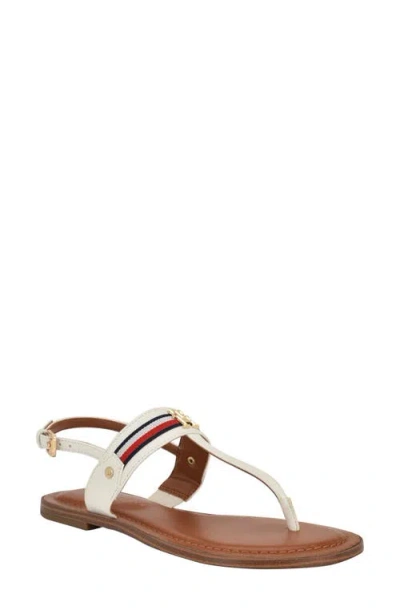Tommy Hilfiger Gabry T-strap Sandal In White