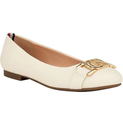 TOMMY HILFIGER GALLYNE WOMENS LOGO FLAT BALLET FLATS