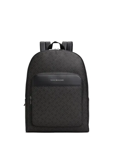 Tommy Hilfiger Geometric Backpack In Black