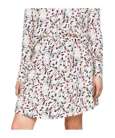 Tommy Hilfiger Geometric Crepe Mini Skirt In White