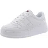 Tommy Hilfiger Giahn Womens Faux Leather Lace Up Casual And Fashion Sneakers In White