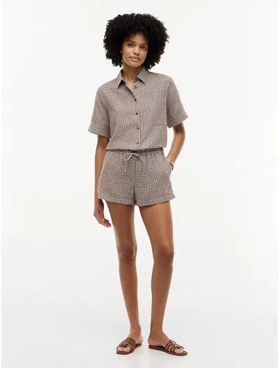 Tommy Hilfiger Gingham Linen In Gray