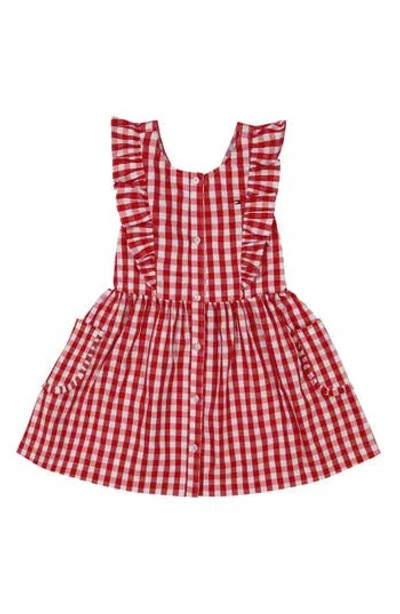 Tommy Hilfiger Kids'  Gingham Pinafore Dress In Red