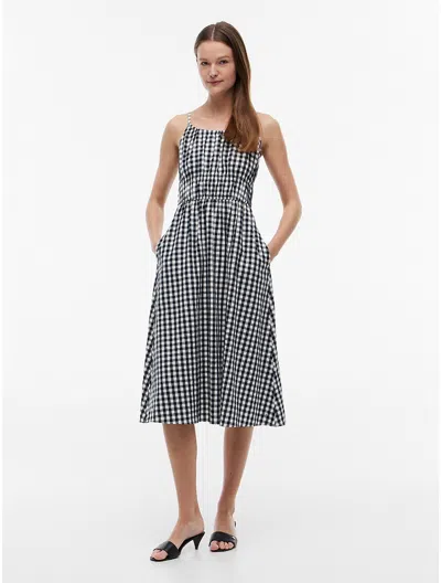 Tommy Hilfiger Gingham Shirred Linen In Blue