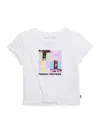 Tommy Hilfiger Girl's Flip Sequin Embellished Tee In White