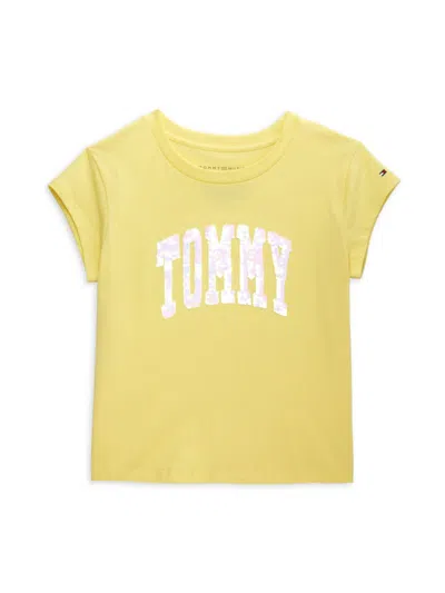Tommy Hilfiger Kids' Girl's Flip Sequin Tee In Lemon