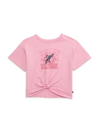 Tommy Hilfiger Kids' Girl's Knot Front Top In Pink