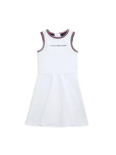 Tommy Hilfiger Kids' Girl's Logo Fit & Flare Dress In White