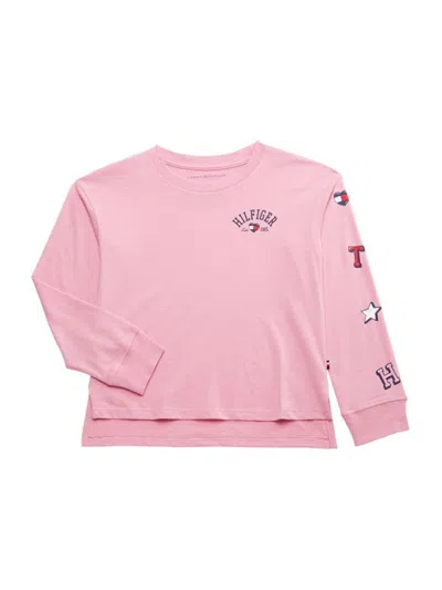 Tommy Hilfiger Kids' Girl's Logo Little Mascot T-shirt In Pink