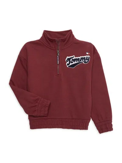 Tommy Hilfiger Kids' Girl's Logo Sweatshirt In Rouge